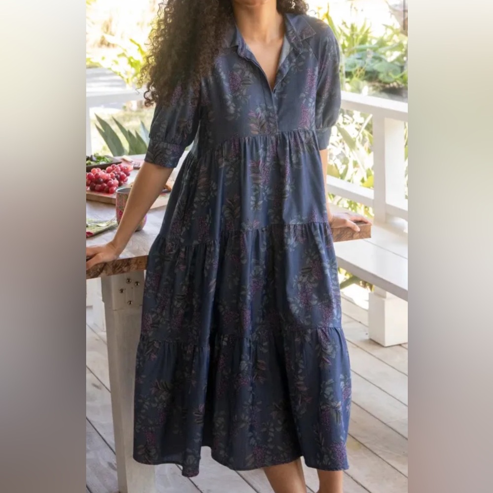 NATURAL LIFE Blue Floral Midi Dress